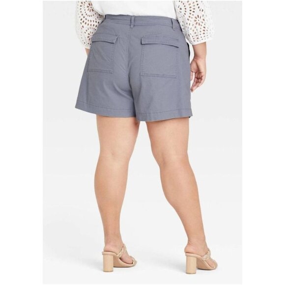 A New Day Bundle Womens Plus Size High-Rise Utility Shorts Gray & Green Size 26W - Picture 6 of 8